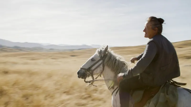 Gara riding through the Montenegrin highlands